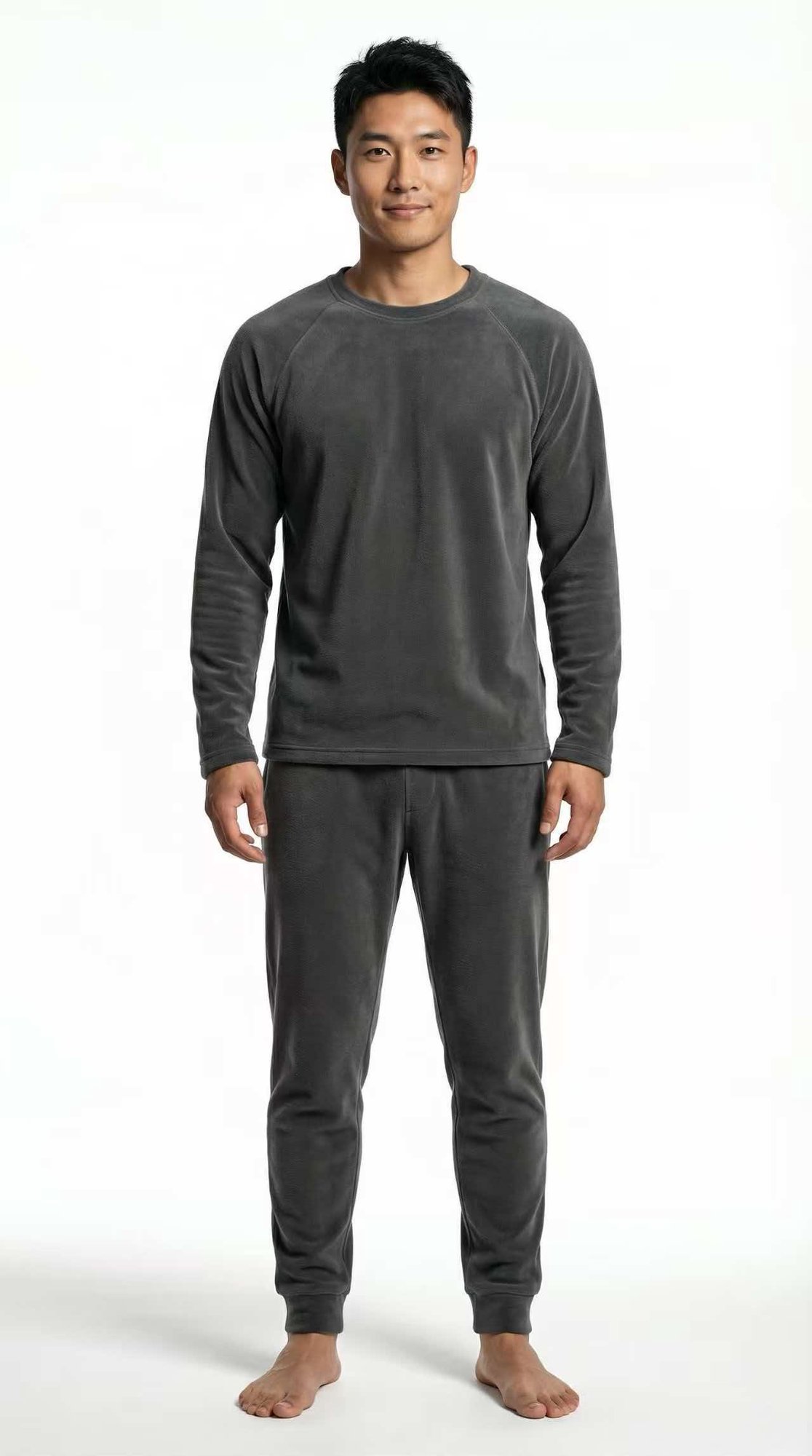 Charcoal · Men’s Coral Fleece Lounge Set